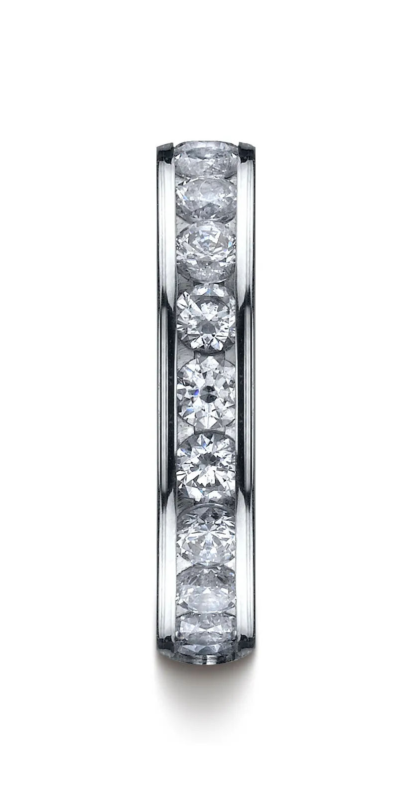 Benchmark Platinum 4mm High Polished Channel Set 12-Stone Diamond Wedding Band Ring (0.96 ct.)