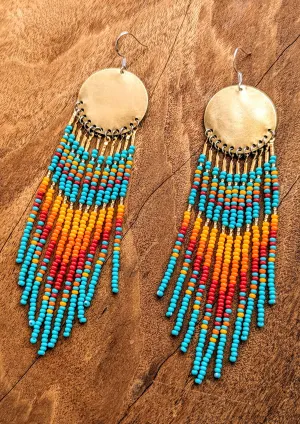 Berta Classic Turquoise Seed Bead Earrings