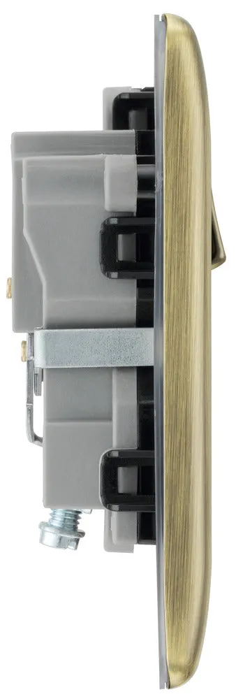 BG NAB21Bx5 Nexus Metal Single Socket 13A /Black Insert - Antique Brass (5 Pack)