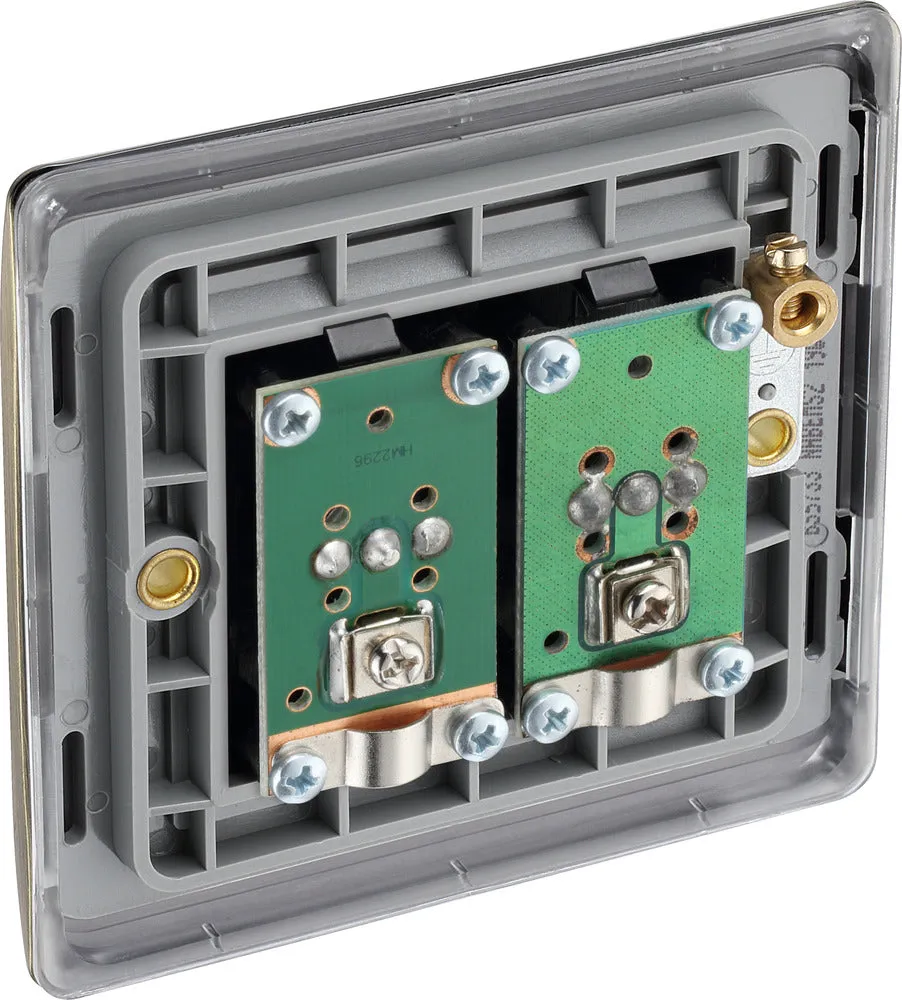 BG NAB66 Nexus Metal Diplex TV/FM Socket - Black Insert - Antique Brass