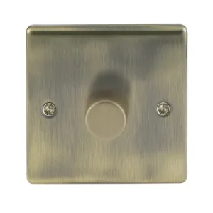 BG NAB81P Nexus Metal 2-Way Single Leading Edge Dimmer Push On/Off - Antique Brass