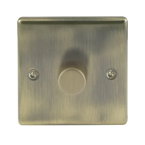 BG NAB81P Nexus Metal 2-Way Single Leading Edge Dimmer Push On/Off - Antique Brass