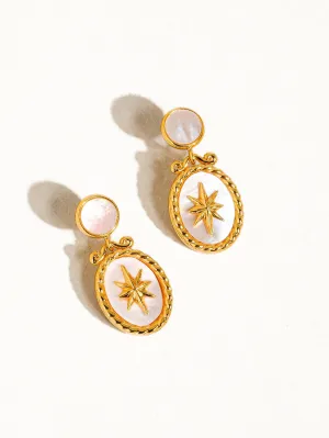 Bialati 18K Gold Vintage Star Shell Earring: Yellow Gold