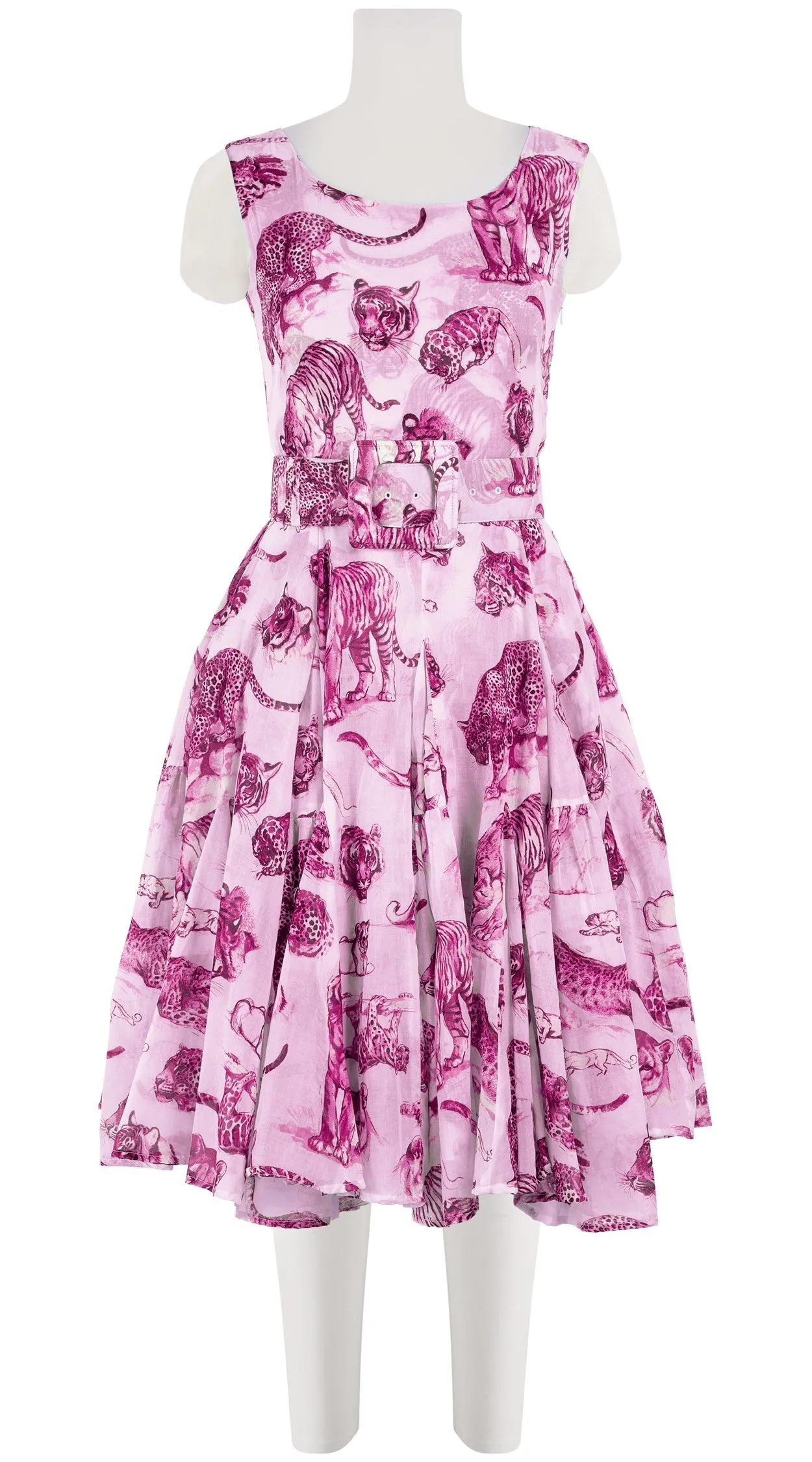 Birdy Dress #2 Boat Neck Sleeveless Cotton Musola (Tiger Toile Small)