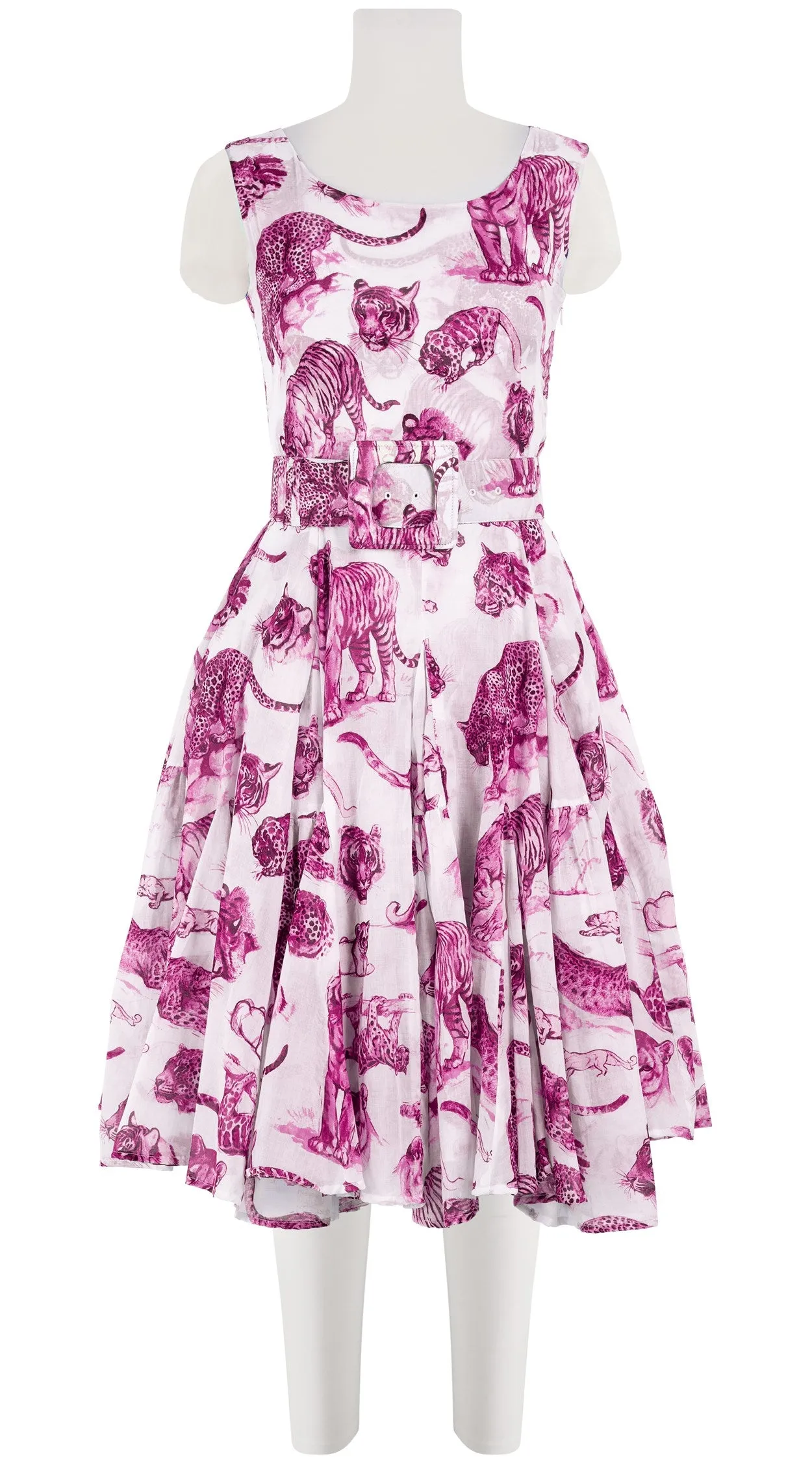 Birdy Dress #2 Boat Neck Sleeveless Cotton Musola (Tiger Toile Small)