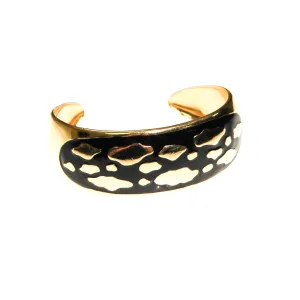 Black and Gold Leopard Print Cuff Bracelet