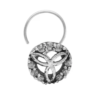 Black Oxidized Nose Pin For Women Vintage Traditional Indian Nose Pin 925 Silver Plated Nose Pin