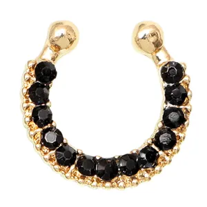 Black Rhinestone Septum Nose Ring