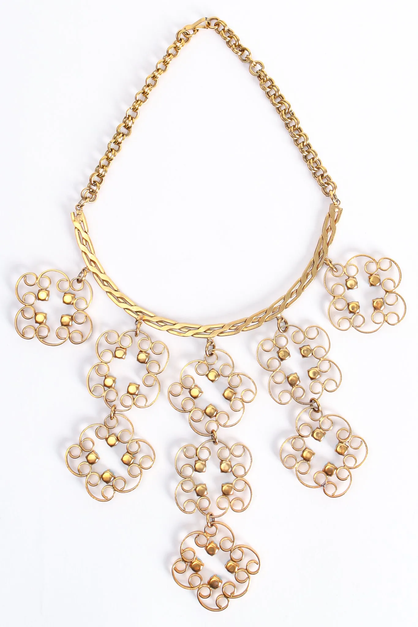 Blossom Scroll Bib Necklace