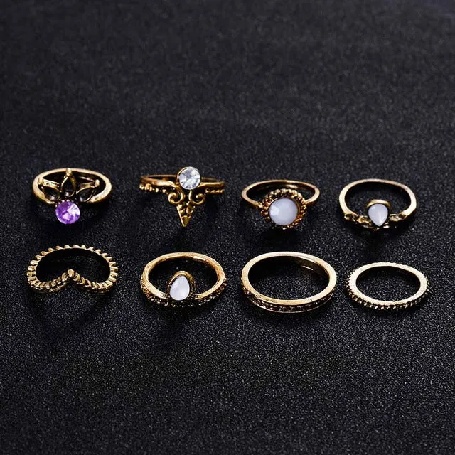 Bohemian Anillos Rings -8 Piece Set