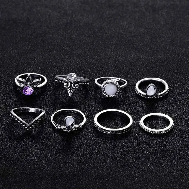 Bohemian Anillos Rings -8 Piece Set