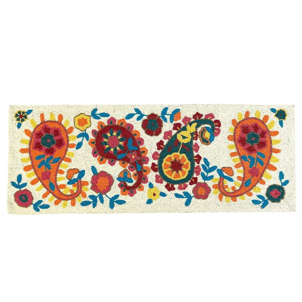 Bohemian Floral Beaded Table Runner