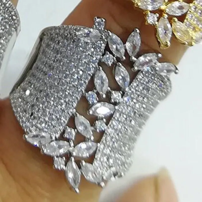 Bohemian Zircon Beads Ring for Women Engagement Jewelry