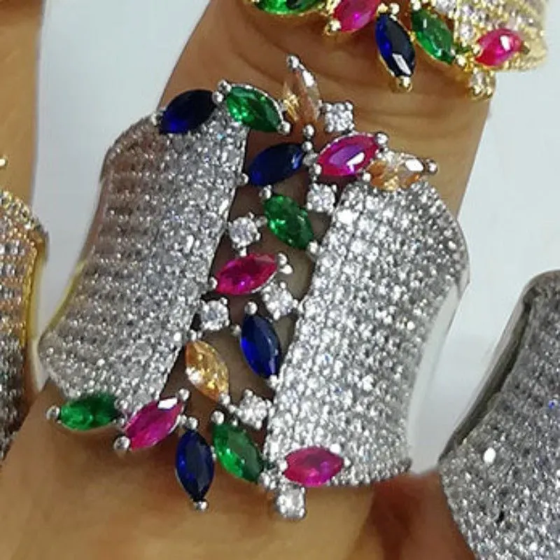 Bohemian Zircon Beads Ring for Women Engagement Jewelry