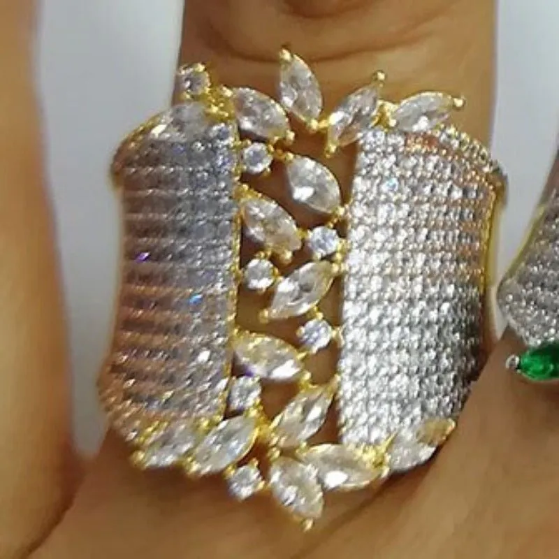 Bohemian Zircon Beads Ring for Women Engagement Jewelry