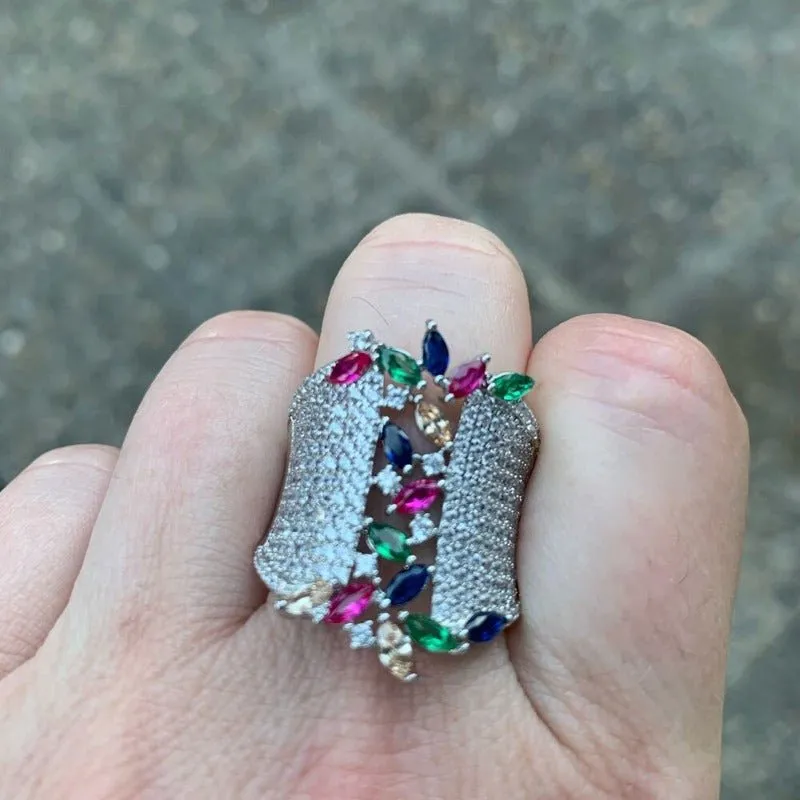 Bohemian Zircon Beads Ring for Women Engagement Jewelry