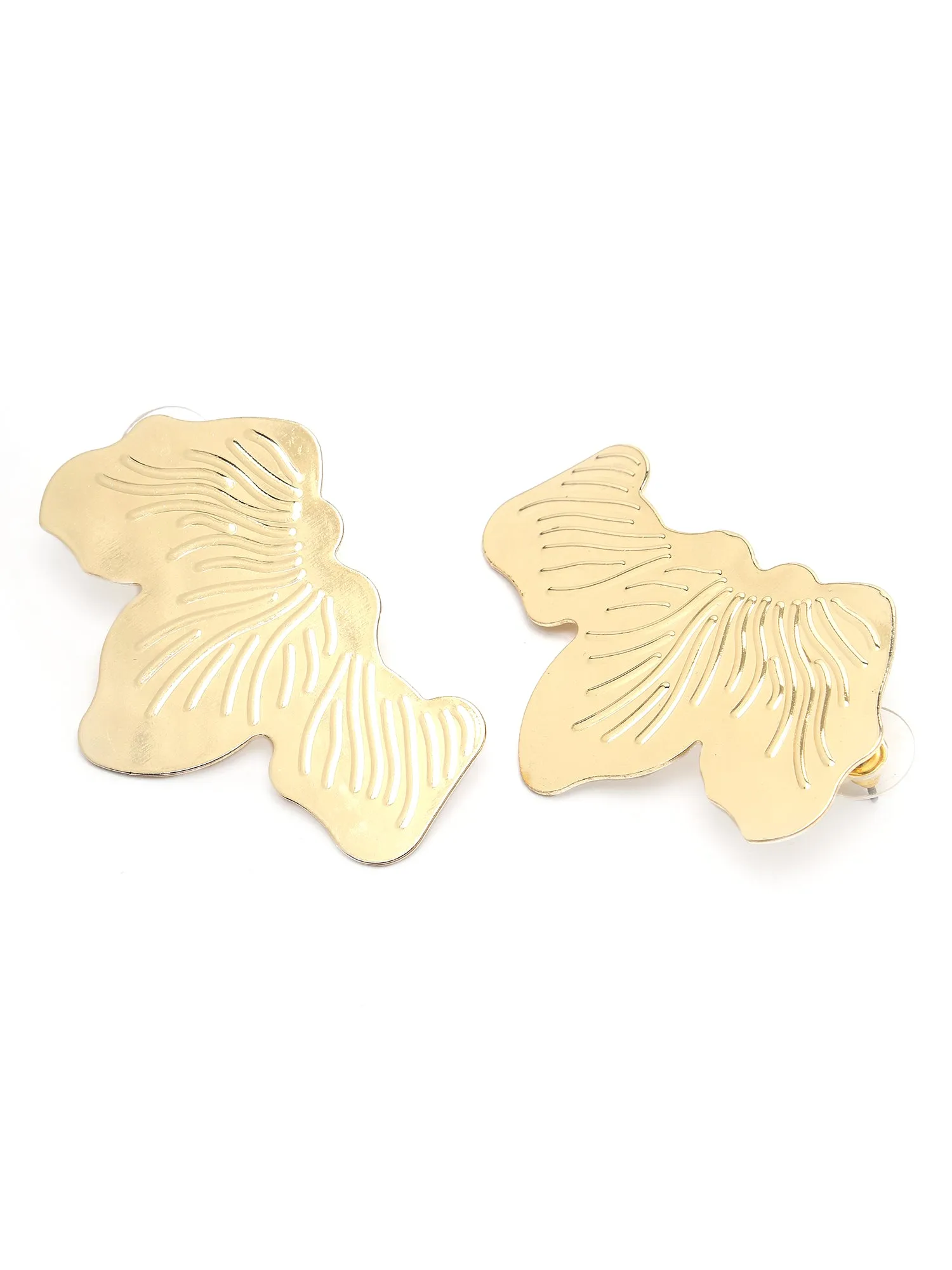 Bohey by KARATCART Gold Plated Flower Pettel Design Stud Earrings