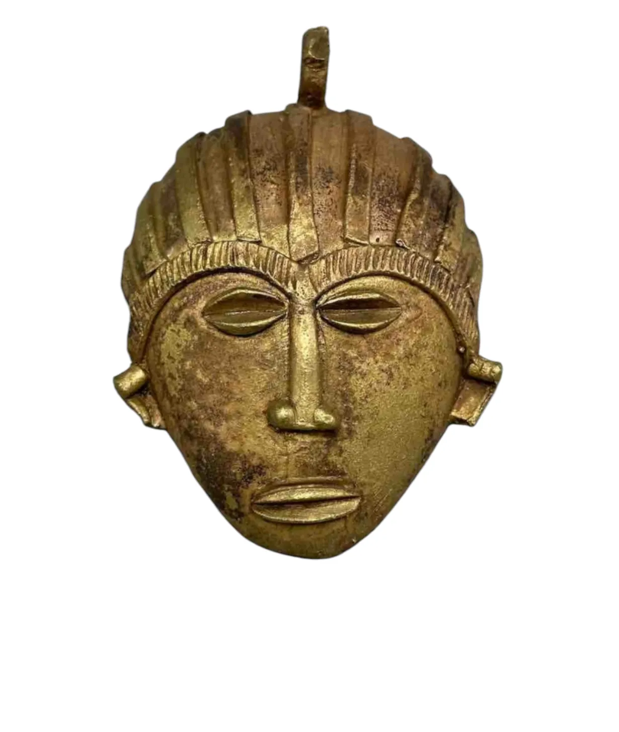 Brass African Mask Pendant | Geri's Bluffing Boutique