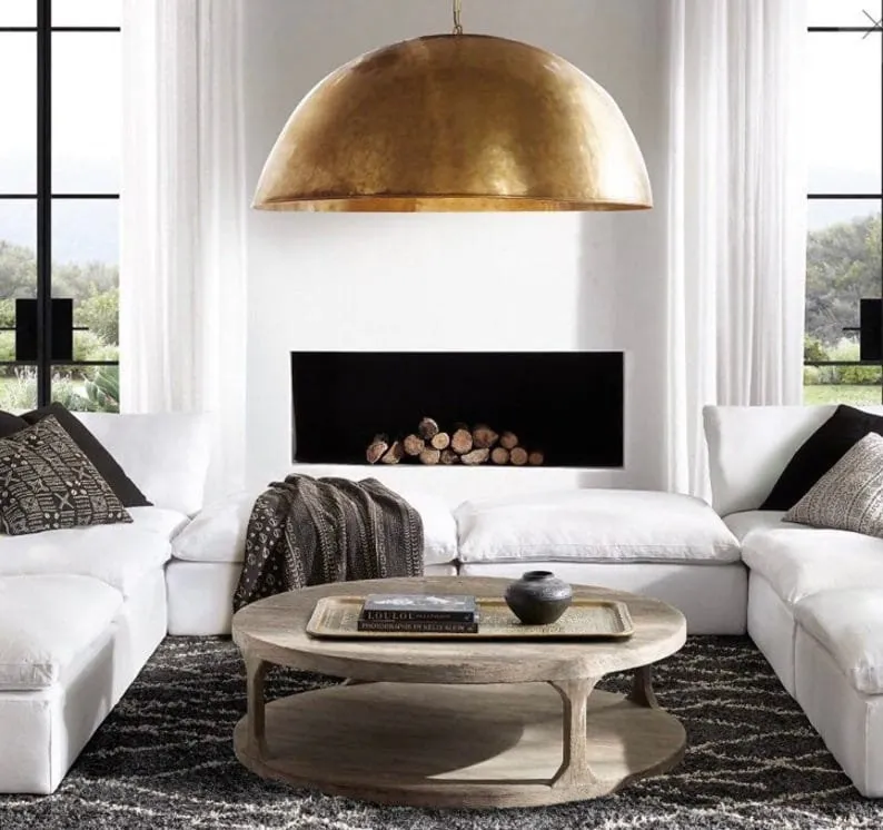 Brass Dome Pendant Lamp – Moroccan-Inspired Ceiling Light for Elegant Interiors