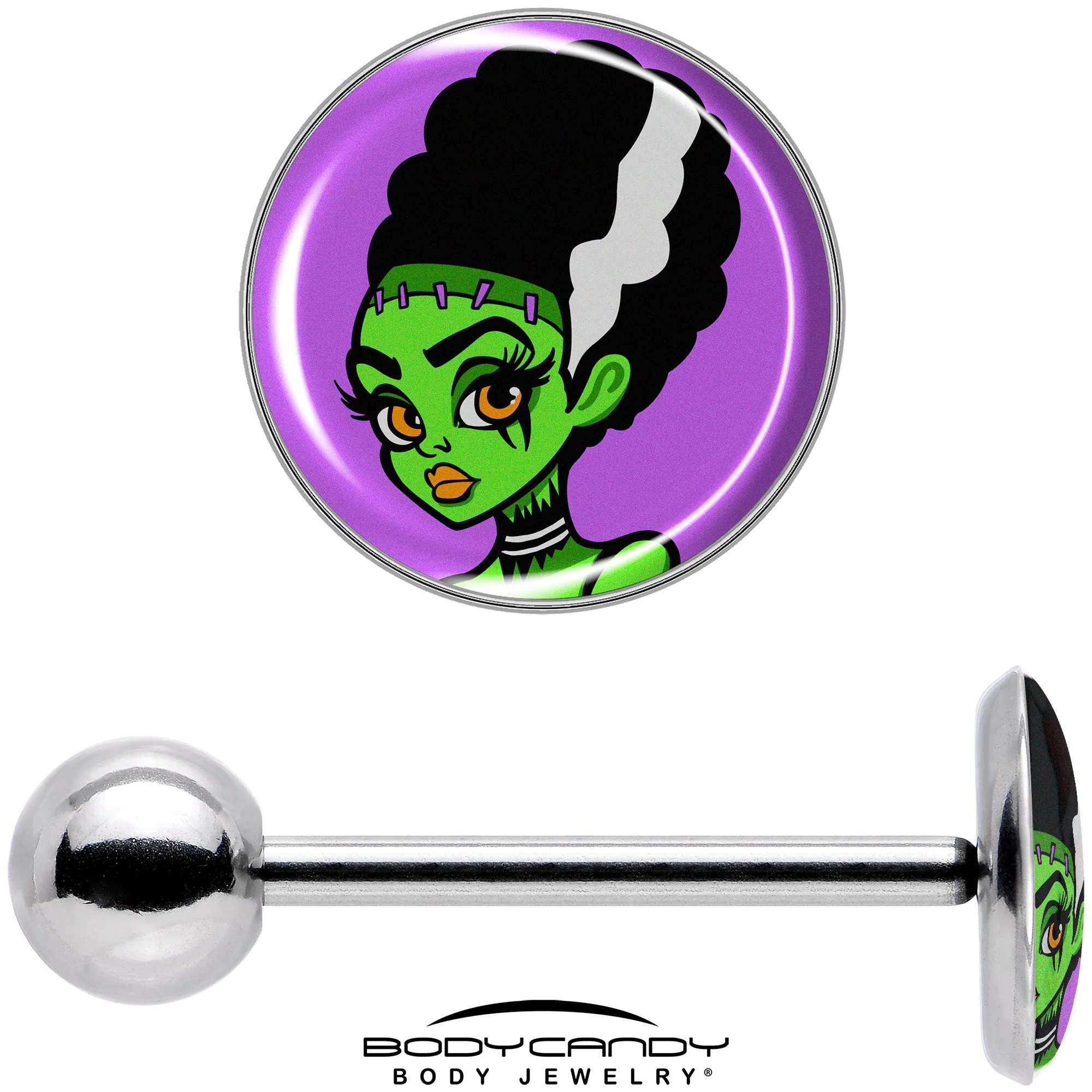 Bride of Frankenstein Barbell Tongue Ring