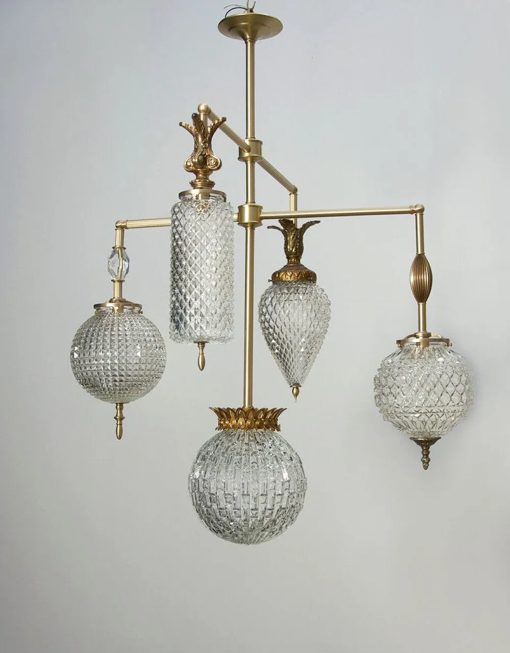 Brilliant Chandelier - 5 Arm With Vintage Jewelry