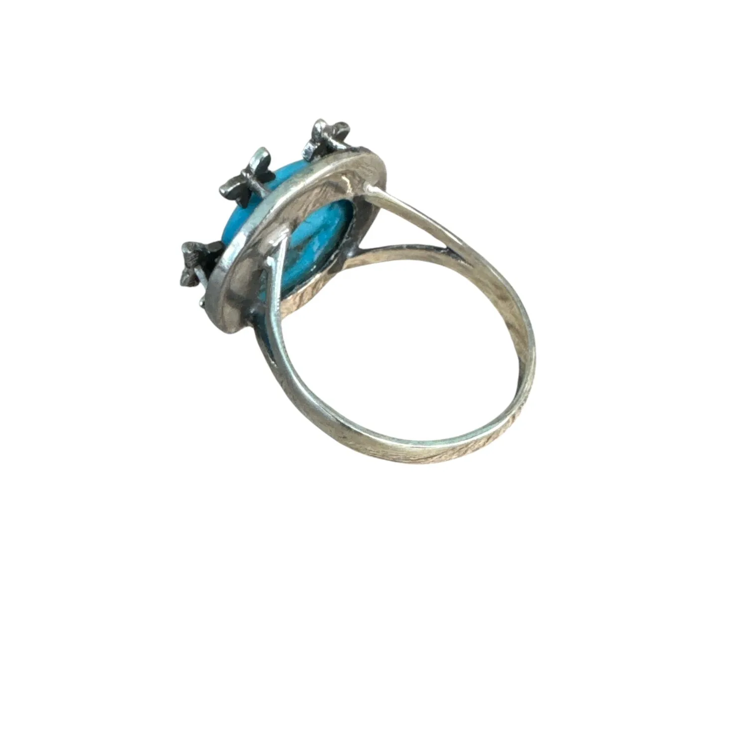 Butterfly Turquoise Solid 925 Sterling Silver Ring 9