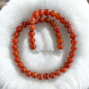Carnelian 15 mm beaded Necklace