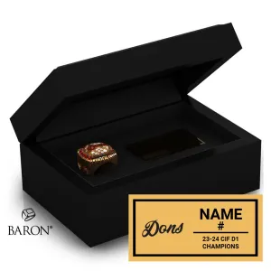 Cathedral Catholic Girls Basketball 2024 Championship Black Standard Window Ring Box