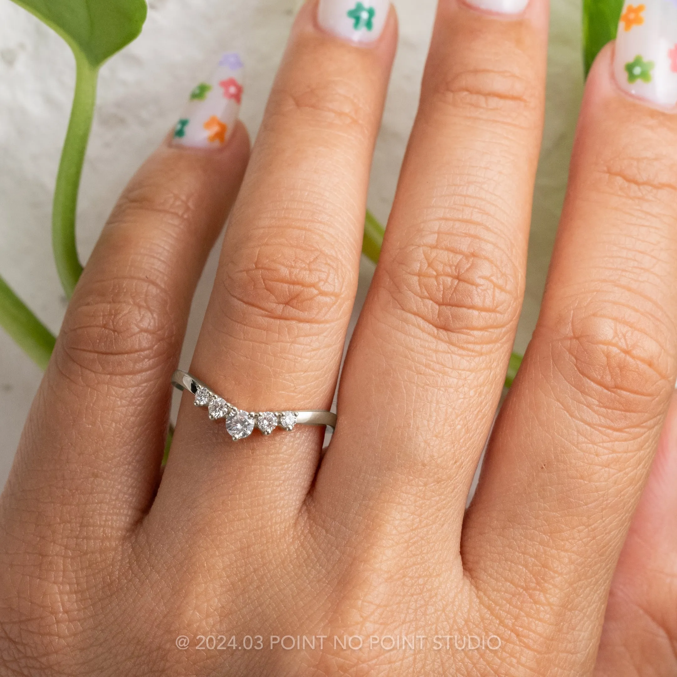 Catherine Diamond Wedding Band, Platinum
