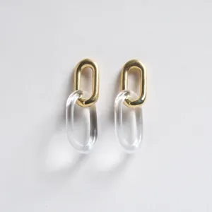 Chain Link GLAZ Stud Earrings - Brass