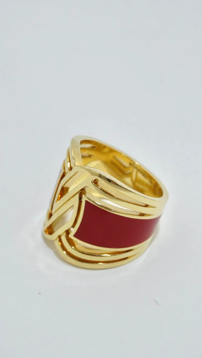 Chanel Gallery Collection HyCeram 18k Gold Ring