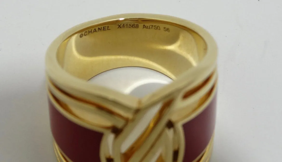 Chanel Gallery Collection HyCeram 18k Gold Ring