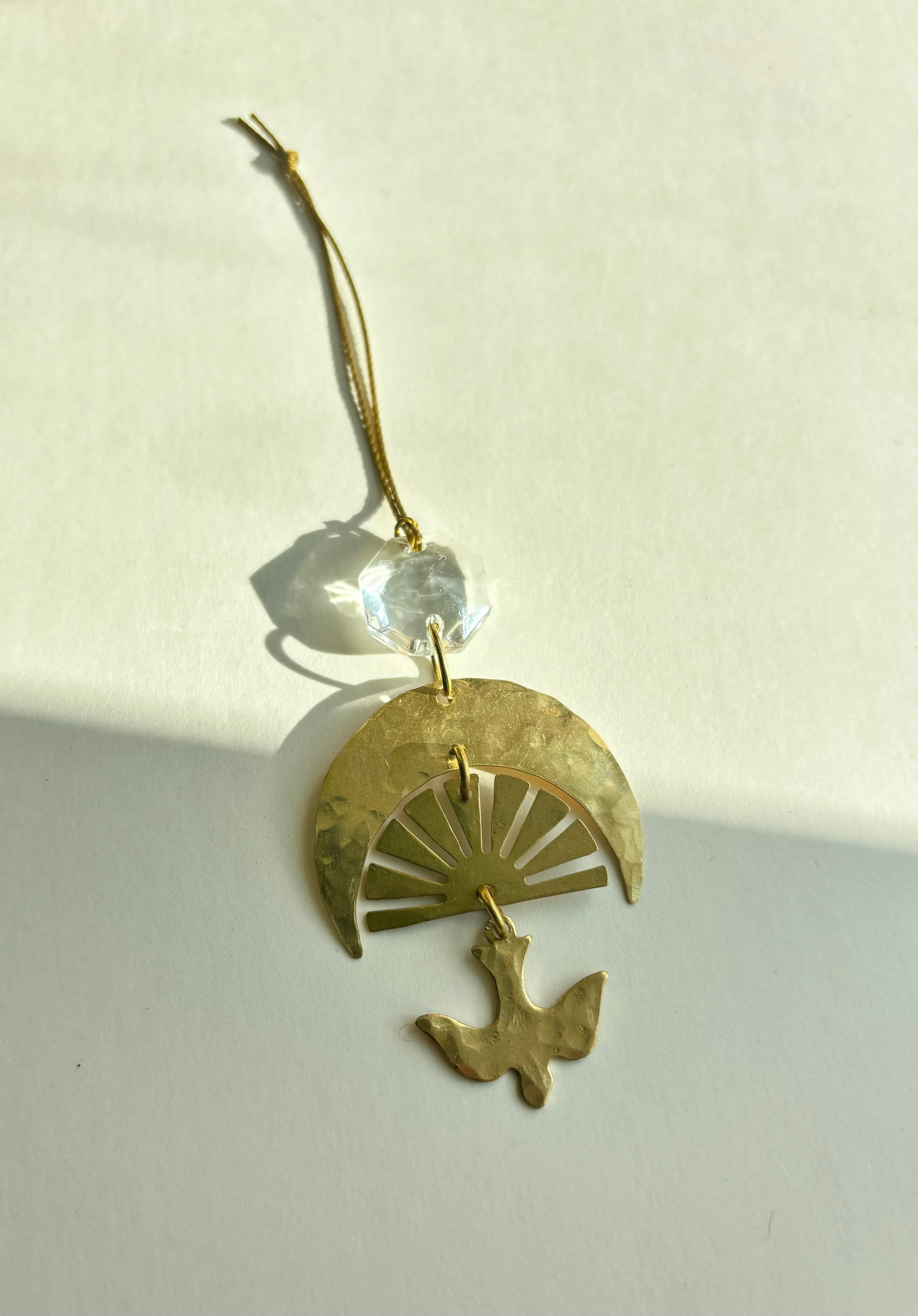 Chasing Light Ornament with Vintage Glass Crystal