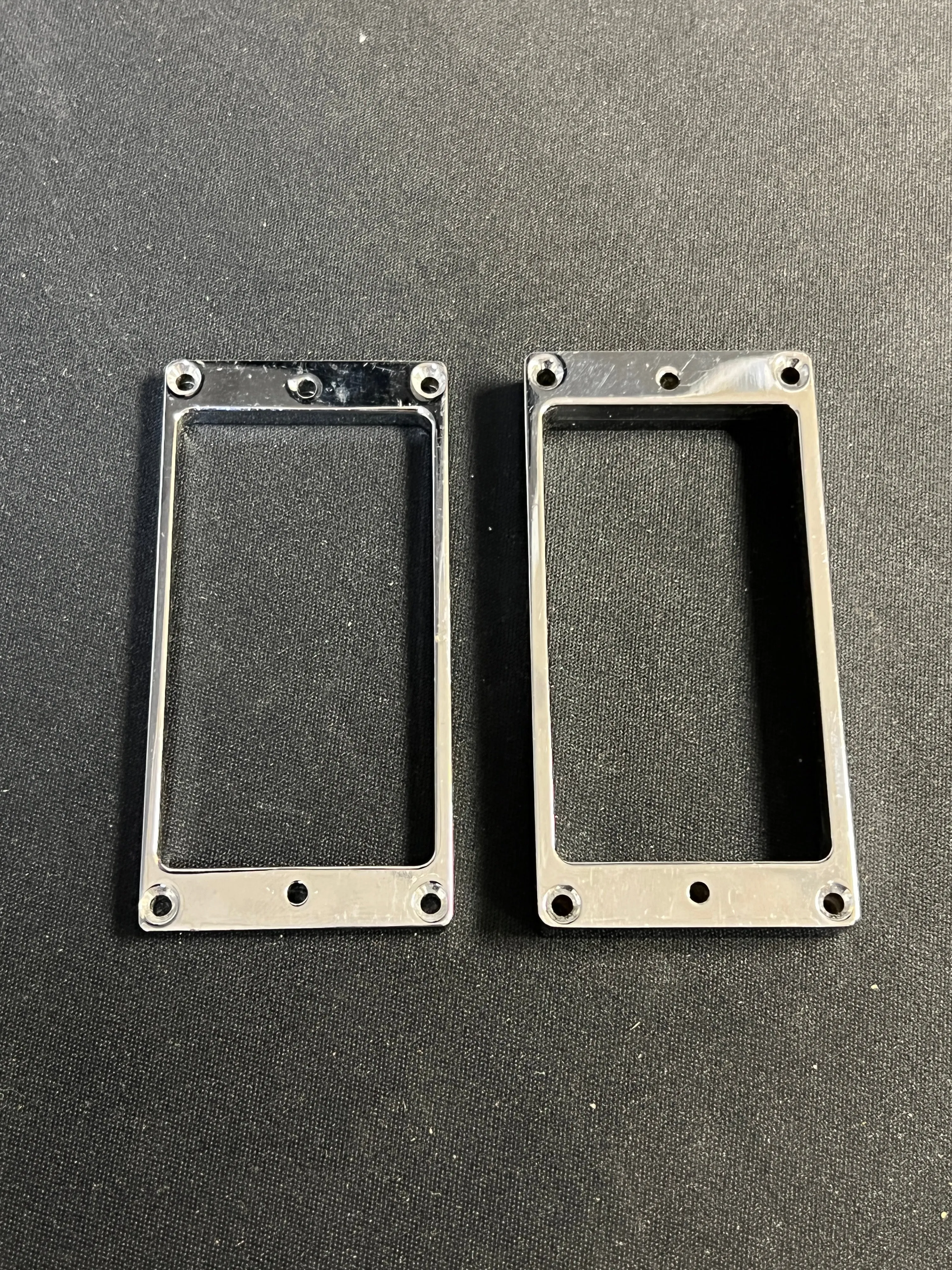 Chromed metal humbucker rings curved bottom Les Paul