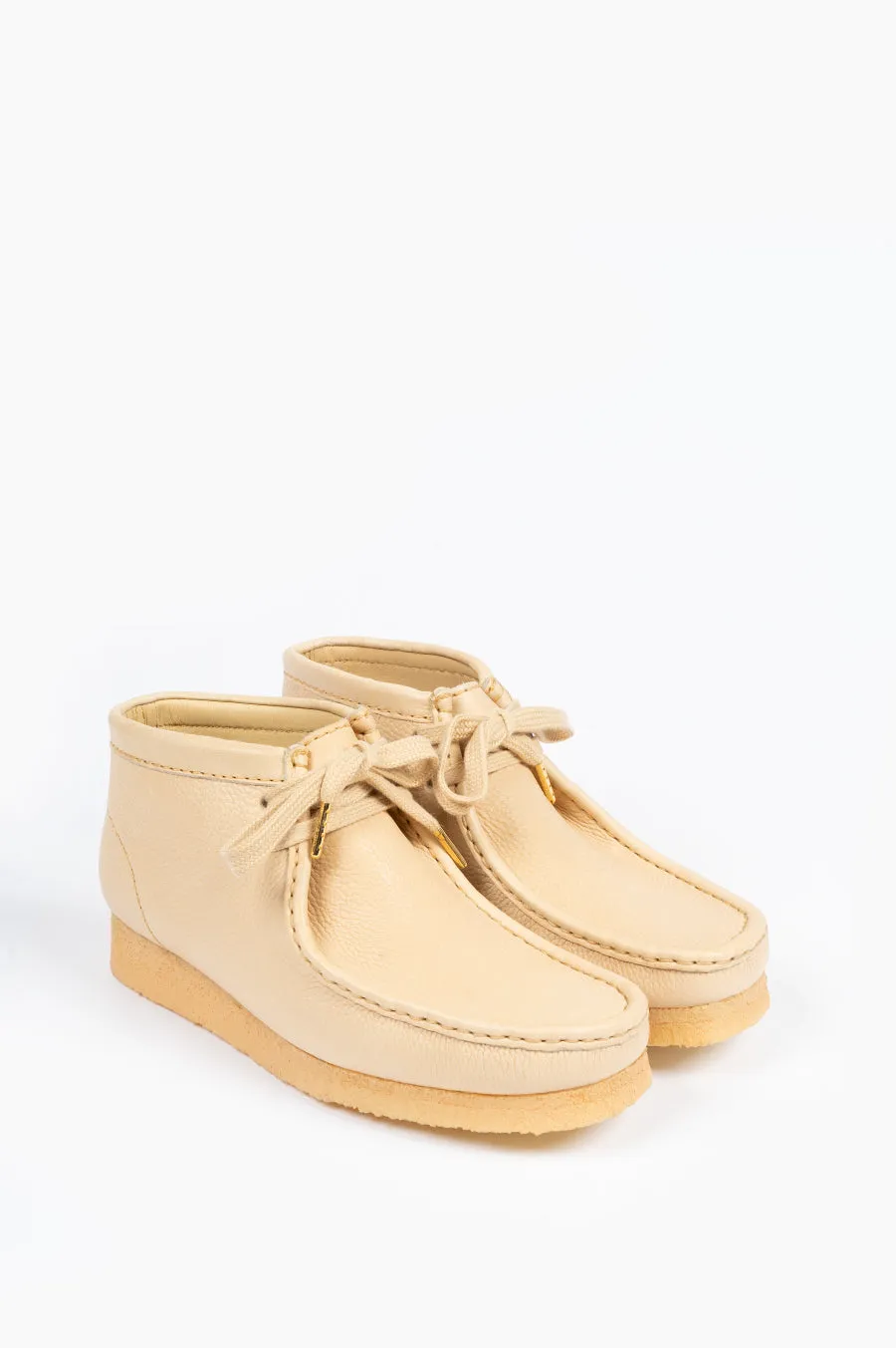 CLARKS X SPORTY & RICH WALLABEE BOOT CREAM PUFF LEATHER
