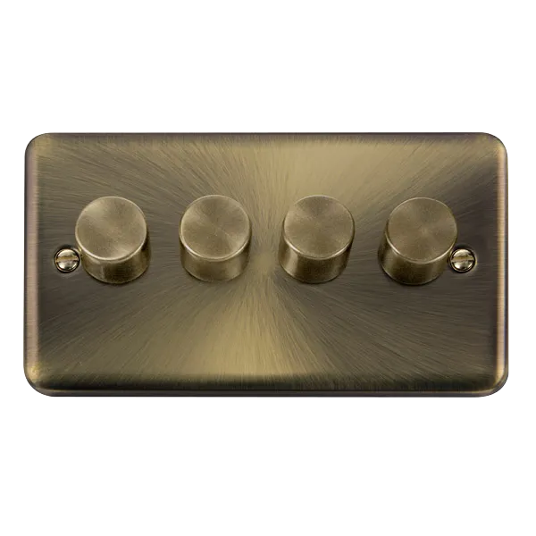 Click Deco Plus DPAB154 4-Gang 2-Way 400W Dimmer Switch - Antique Brass