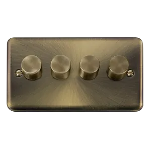 Click Deco Plus DPAB154 4-Gang 2-Way 400W Dimmer Switch - Antique Brass
