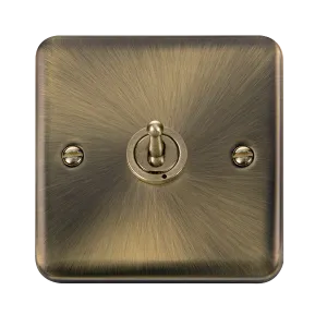 Click Deco Plus DPAB421 10AX 1-Gang 2-Way Toggle Plate Switch - Antique Brass