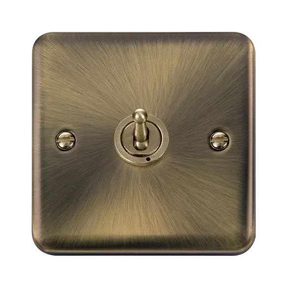 Click Deco Plus DPAB421 10AX 1-Gang 2-Way Toggle Plate Switch - Antique Brass