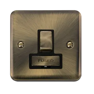 Click Deco Plus DPAB751BK 13A Ingot DP Switched Fused Spur - Antique Brass (Black)