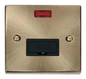 Click Deco VPAB653BK Victorian 13A Fused Spur   Neon - Antique Brass (Black)