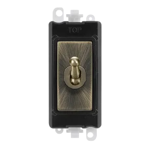 Click GridPro GM209028BKAB 20AX Intermediate Toggle Switch - Antique Brass (Black)