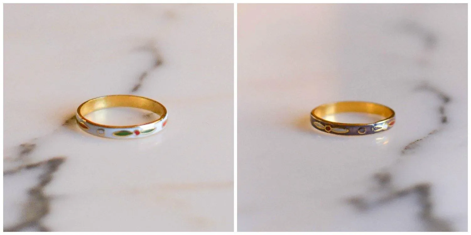 Cloisonne Enamel Stacking Ring Set