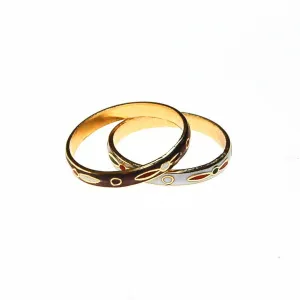 Cloisonne Enamel Stacking Ring Set