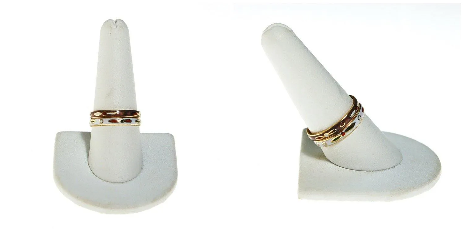 Cloisonne Enamel Stacking Ring Set