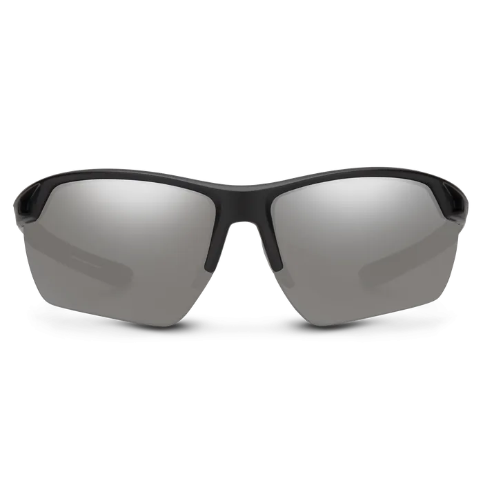 Contender - Matte Black   Polarized Silver Mirror Lens