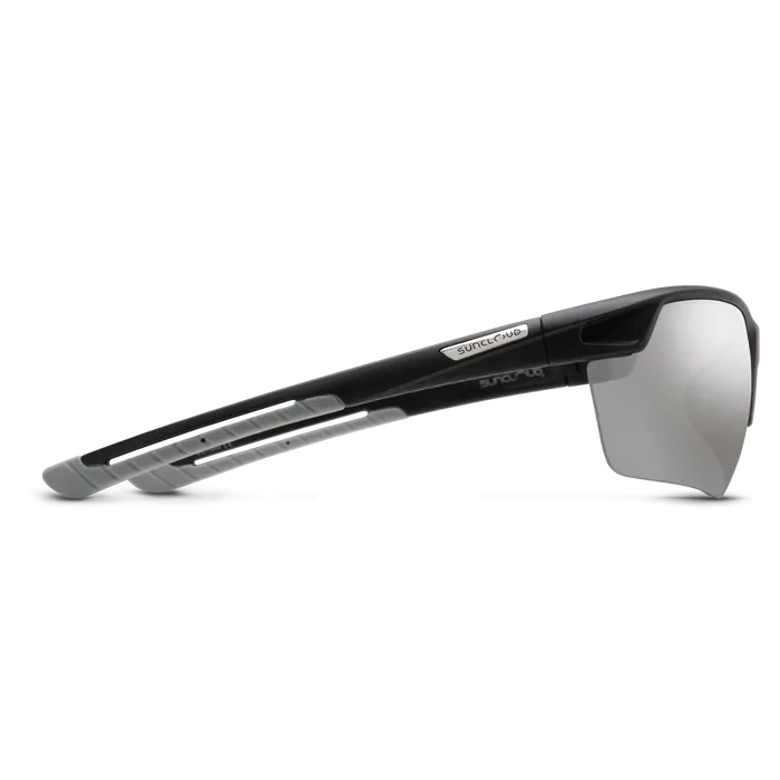 Contender - Matte Black   Polarized Silver Mirror Lens
