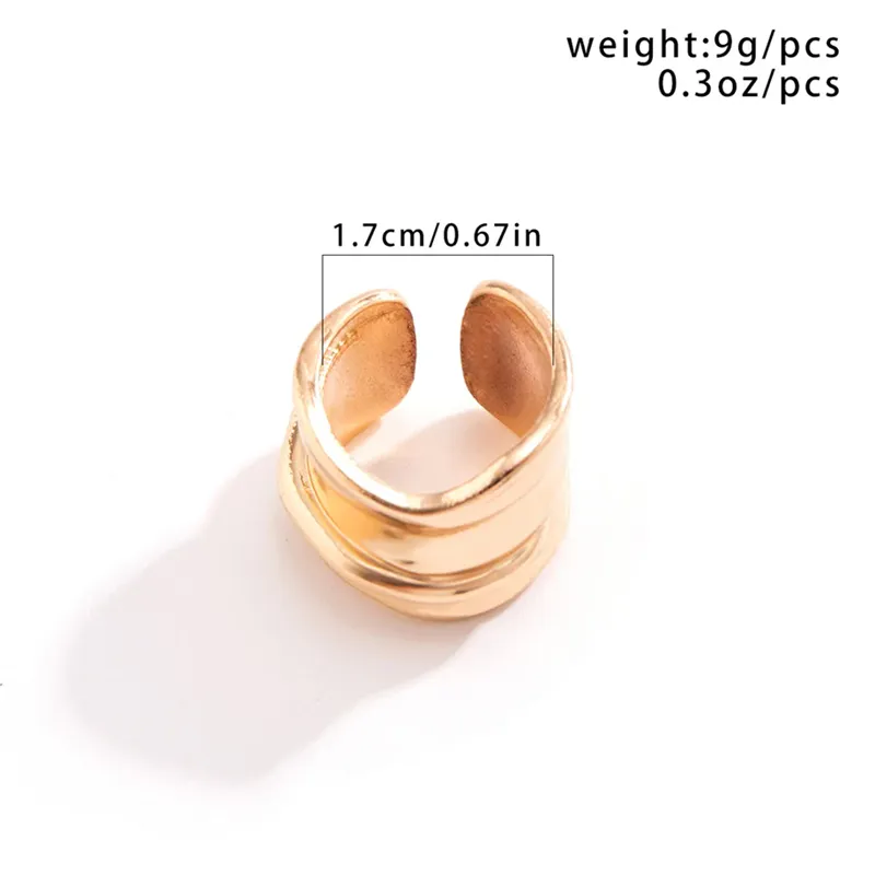 Couple Simple C-shape Adjustable Opening Rings