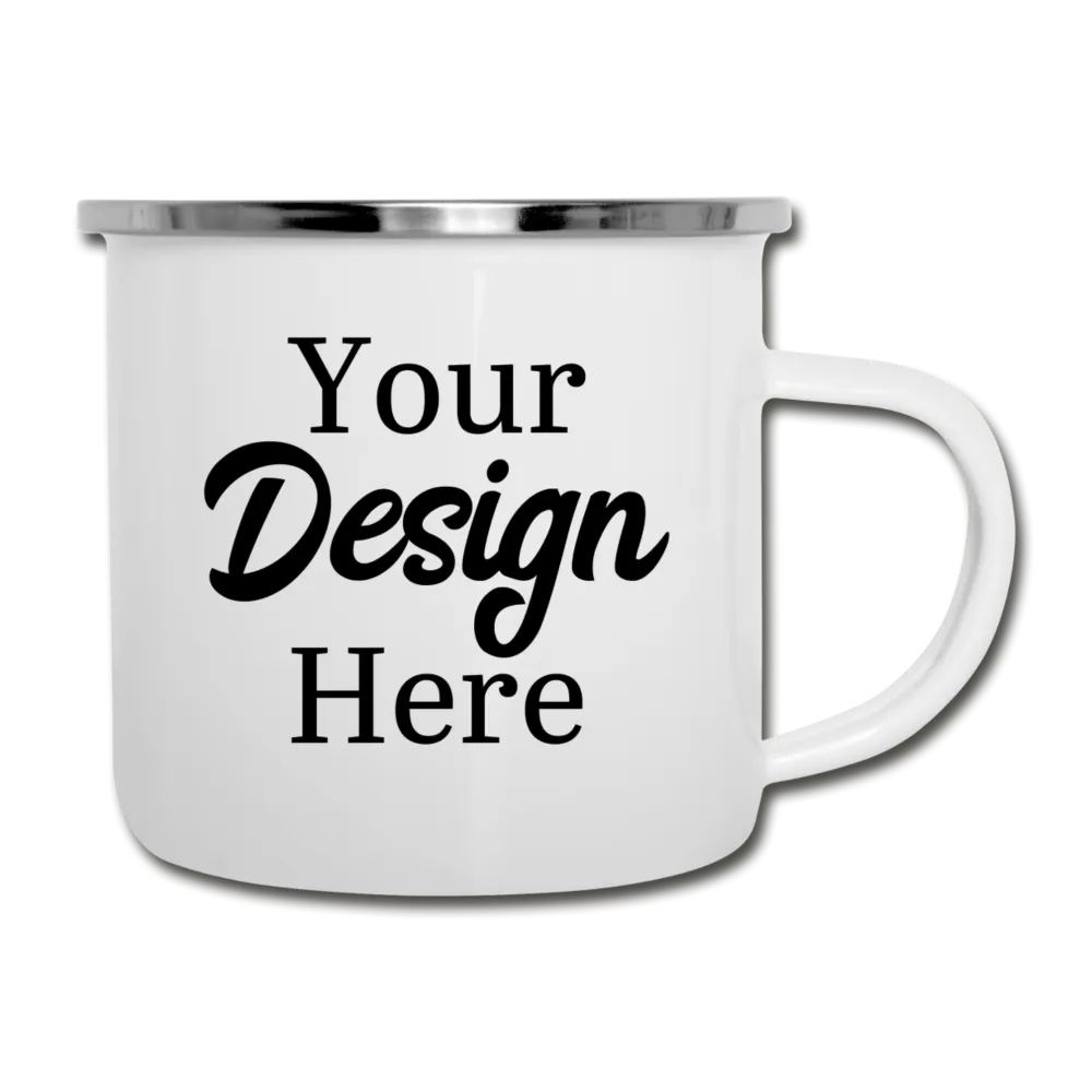 Custom Camper Mug - Personalized Coffee Mug 12oz - Enamel Coating, Rim Made of Stainless Steel