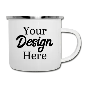Custom Camper Mug - Personalized Coffee Mug 12oz - Enamel Coating, Rim Made of Stainless Steel